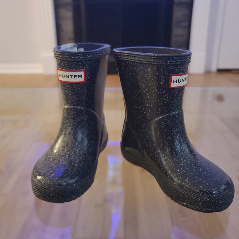 Gray glitter Hunter rain boots sz 5